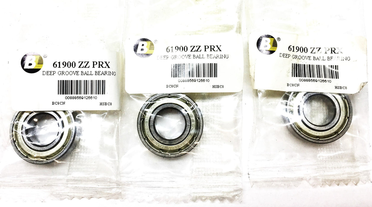 BL Deep Groove Ball Bearing 61900ZZPRX [Lot of 3] NOS