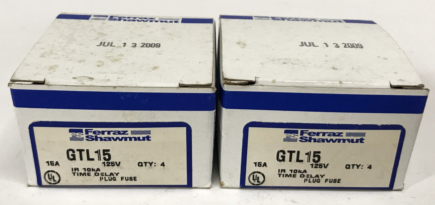Ferraz Shawmut 15 Amp Edison Base Plug Fuse GTL15 [Lot of 8] NOS