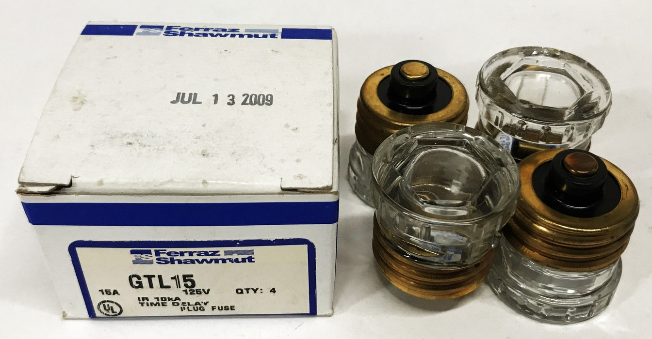 Ferraz Shawmut 15 Amp Edison Base Plug Fuse GTL15 [Lot of 8] NOS