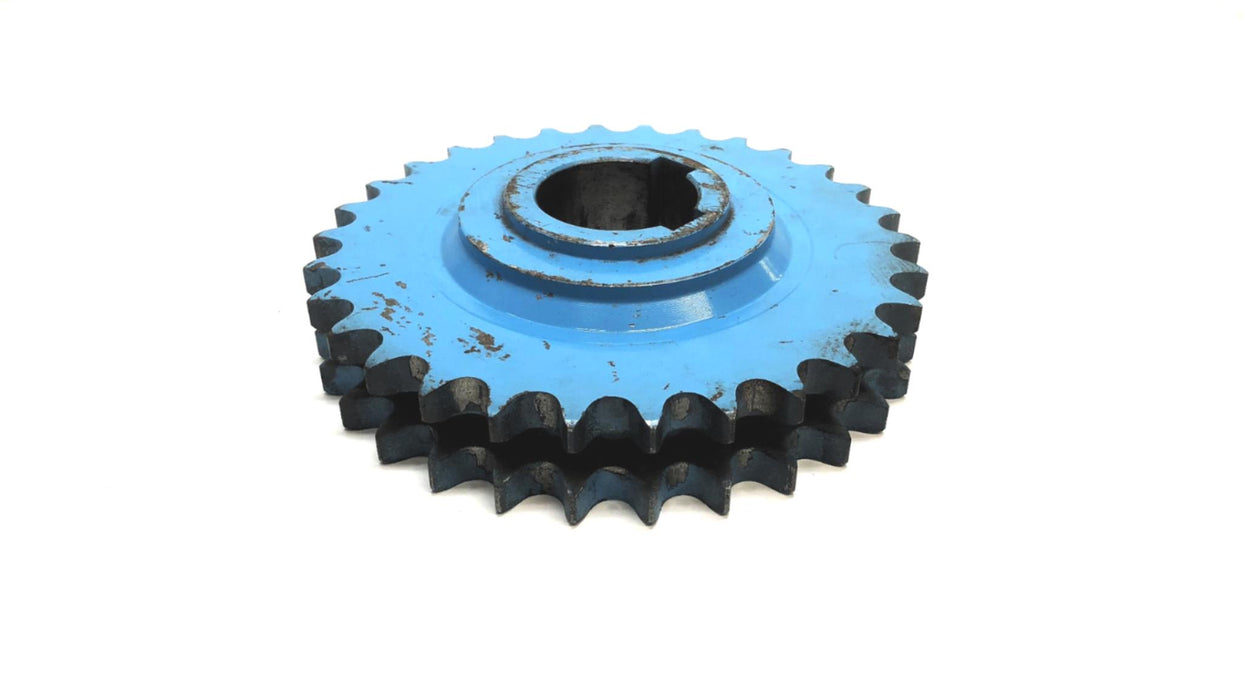 Unbranded 30 Tooth Double Row Double Keyway Sprocket RS60-30 USED