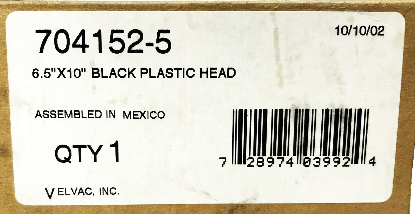 Velvac 6-1/2 inch X 10 inch Black Plastic Wide Angle Flat Mirror 704152-5 NOS
