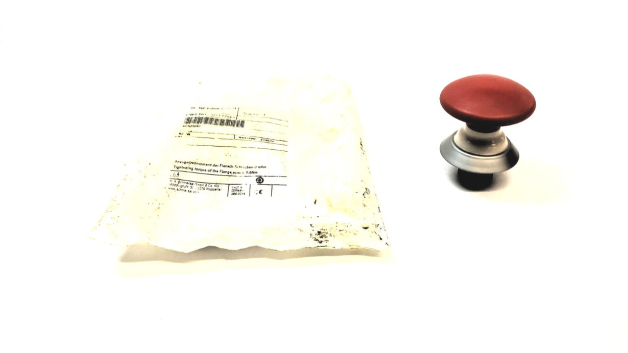 Schmersal E-Stop Red Mushroom Button Assembly (Missing Base) 101177168 NOS