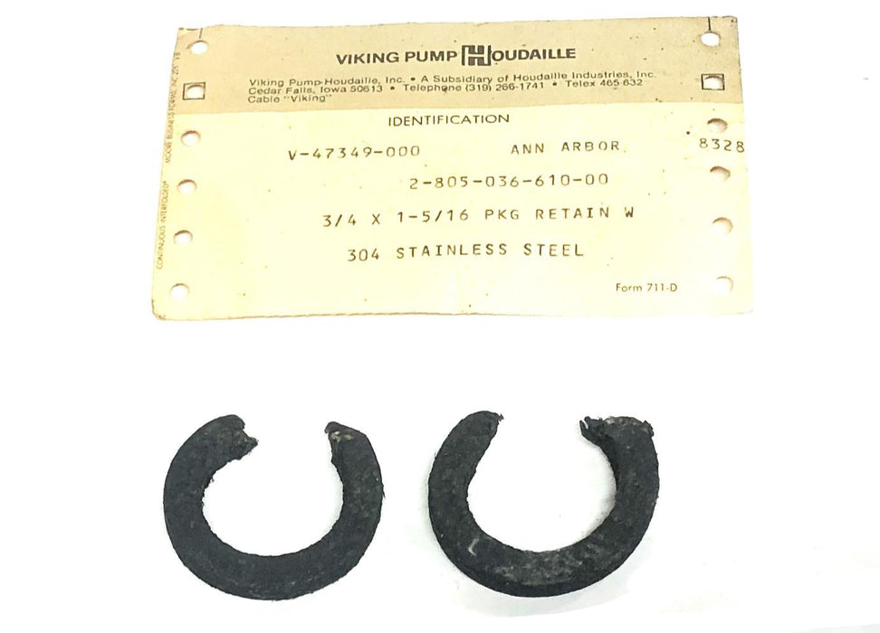 Viking Pump 3/4X1-15/16 Retain Washer 2-805-036-610-00 [Lot of 2] NOS
