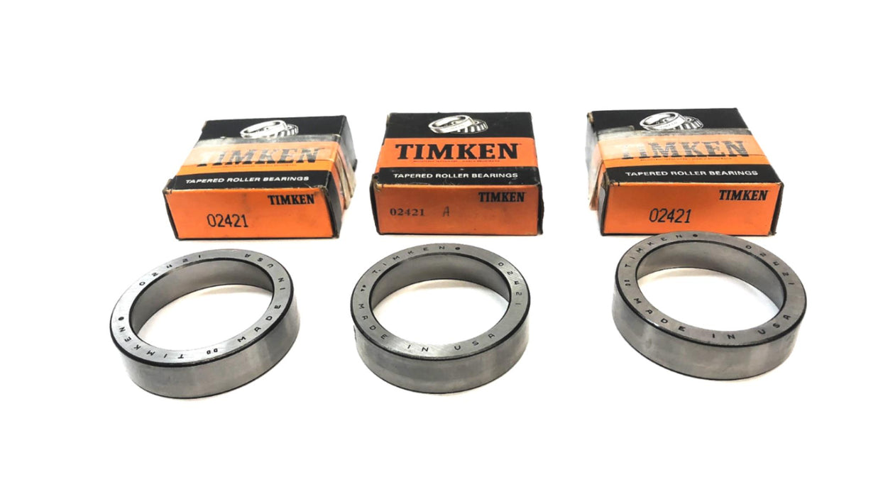 Timken Tapered Roller Bearing Cup 02421 [Lot of 3] NOS