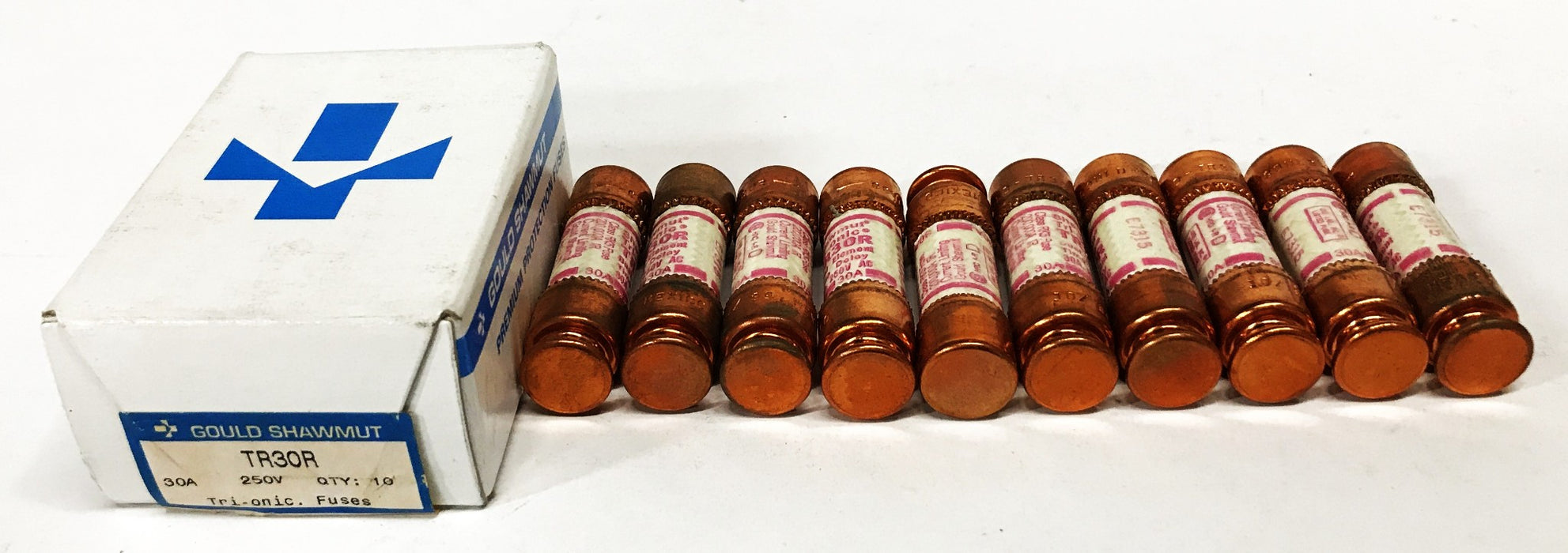 Gould Shawmut Tri-onic 30A 250VAC Class RK5 Fuse TR30R [Lot of 10] NOS
