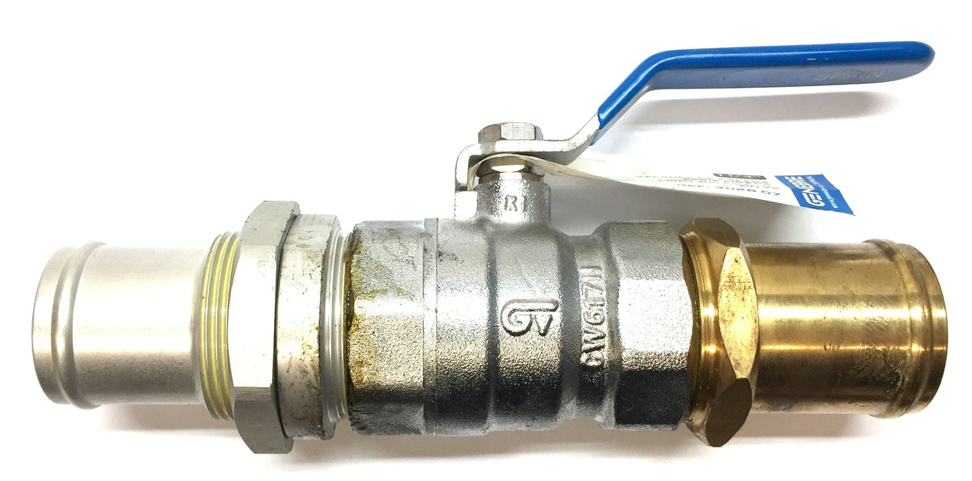 Genebre 1-1/4" Ball Valve with Brass Inlet/Aluminum Outlet PN25 (CW617N) NOS
