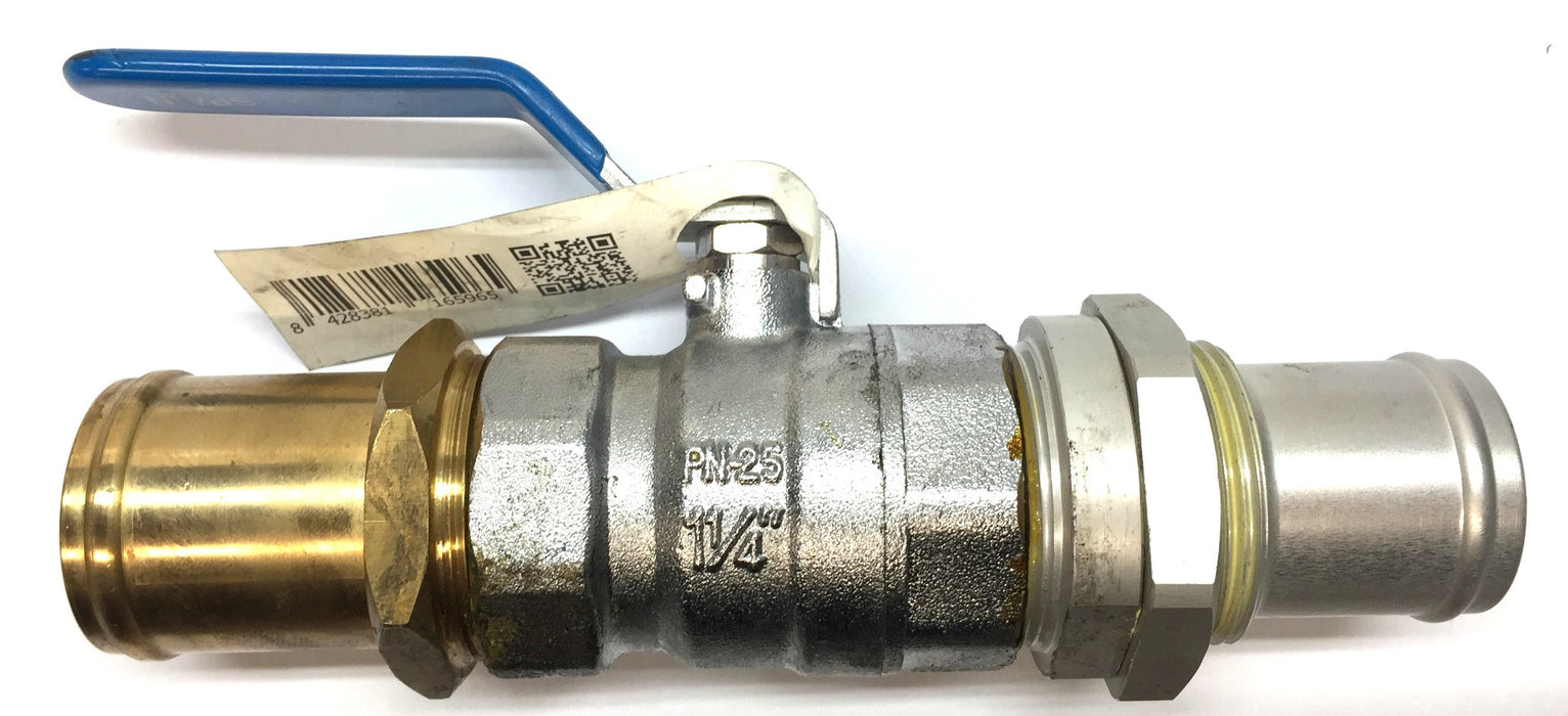 Genebre 1-1/4" Ball Valve with Brass Inlet/Aluminum Outlet PN25 (CW617N) NOS