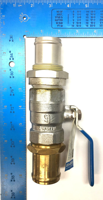 Genebre 1-1/4" Ball Valve with Brass Inlet/Aluminum Outlet PN25 (CW617N) NOS