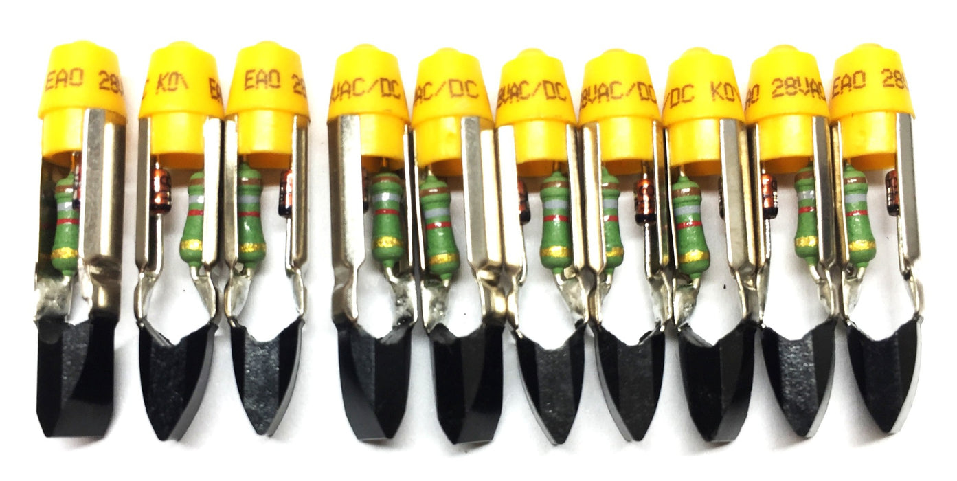 EAO 28VAC Single Yellow Indicator Light [Lot of 10] NOS