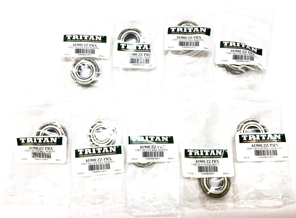 Tritan Radial Ball Bearing 61900ZZPRX (6900Z) [Lot of 9] NOS
