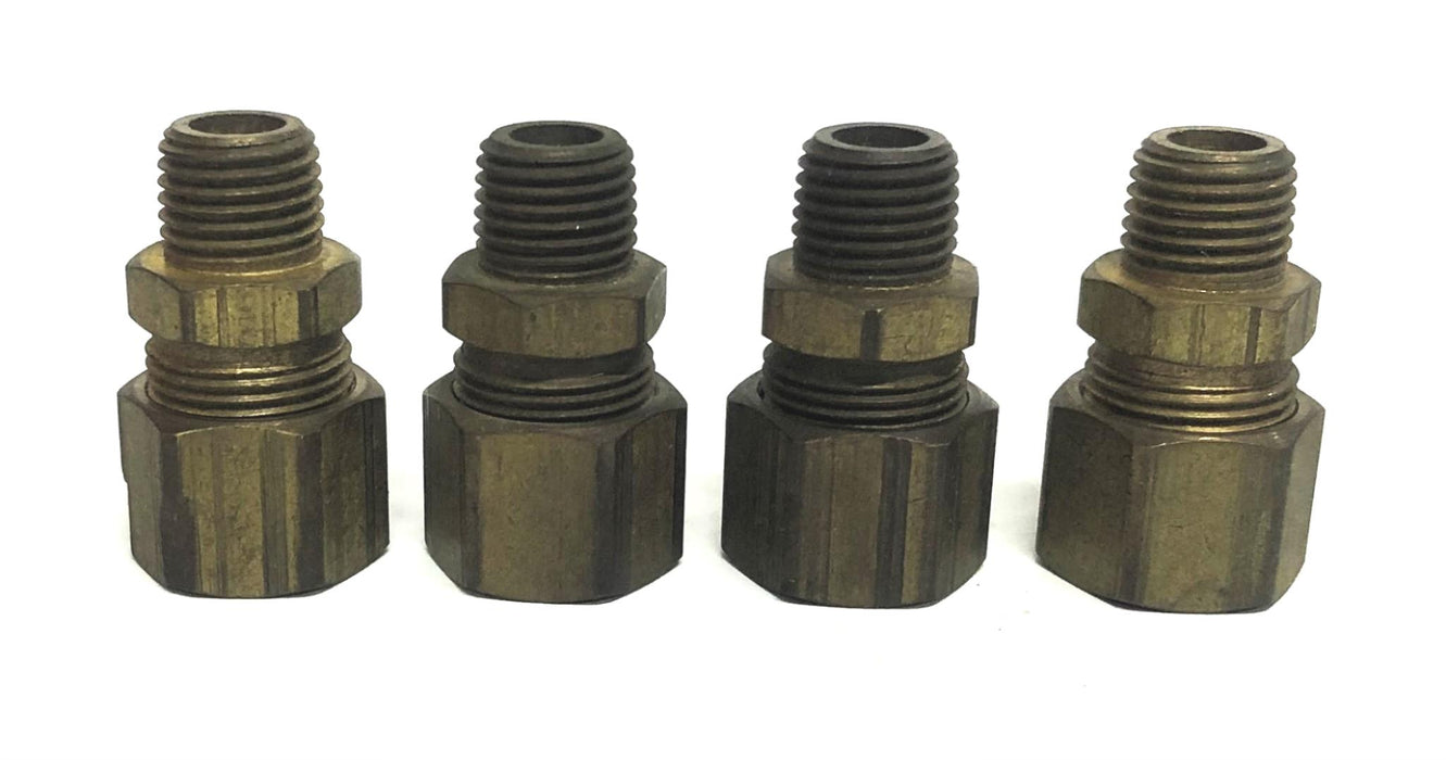 Unbranded 1/2 Inch OD Straight Tube Fitting 1/4 NPT [Lot of 4] NOS