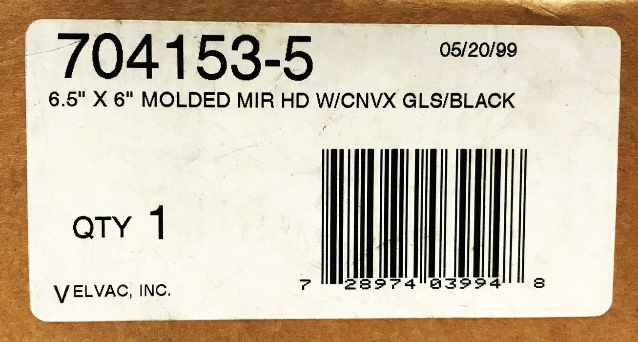 Velvac 6-1/2 inch X 6 inch Plastic Convex Glass Mirror 704153-5 [Lot of 2] NOS