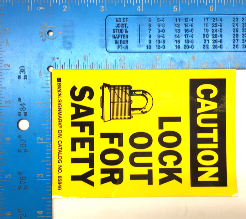 Brady 3.5" x 5" Lockout Sticker 'CAUTION LOCK OUT FOR...' 85846 [Lot of 10] NOS