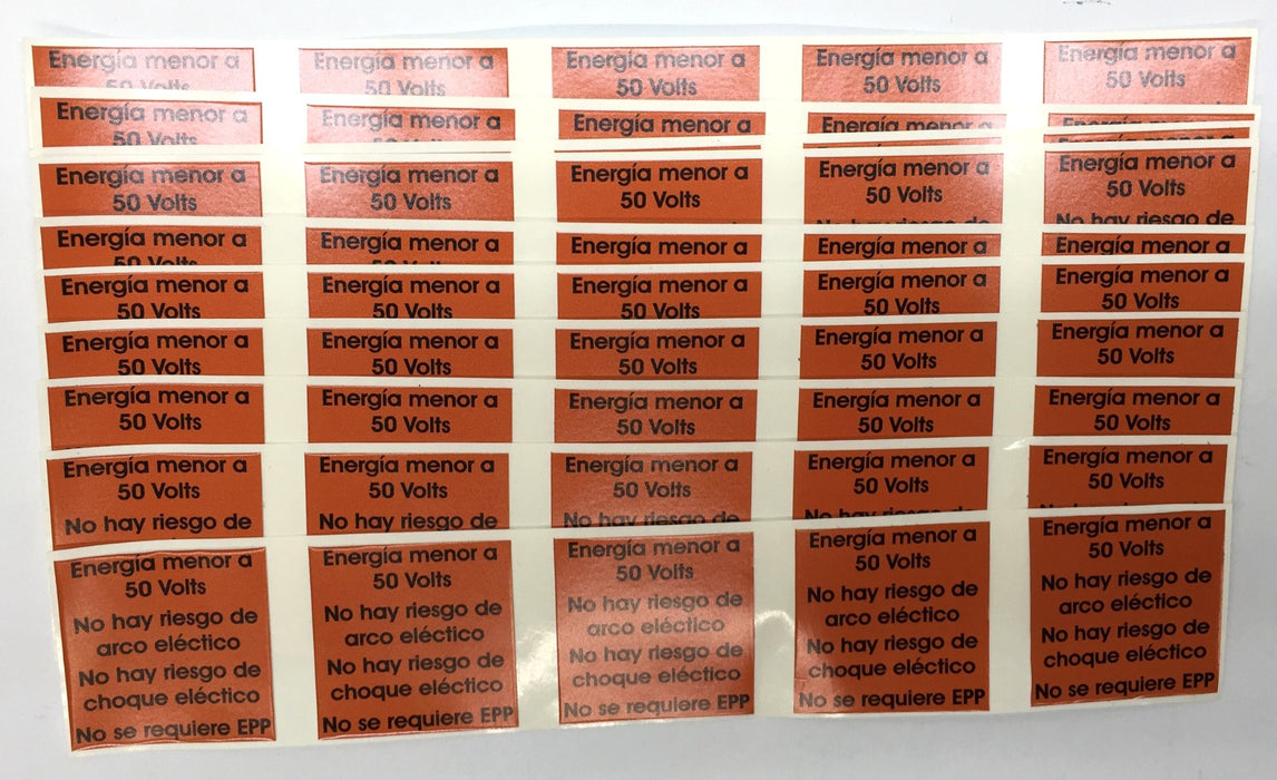 Unbranded Low-Voltage Electrical Equipment Sticker 2" x 11.5" [Lot of 50] NOS