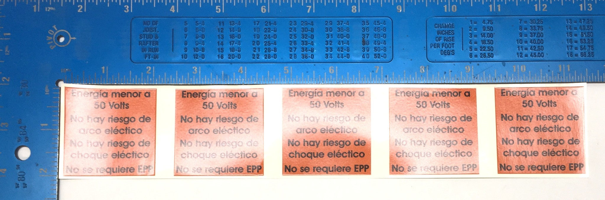 Unbranded Low-Voltage Electrical Equipment Sticker 2" x 11.5" [Lot of 50] NOS