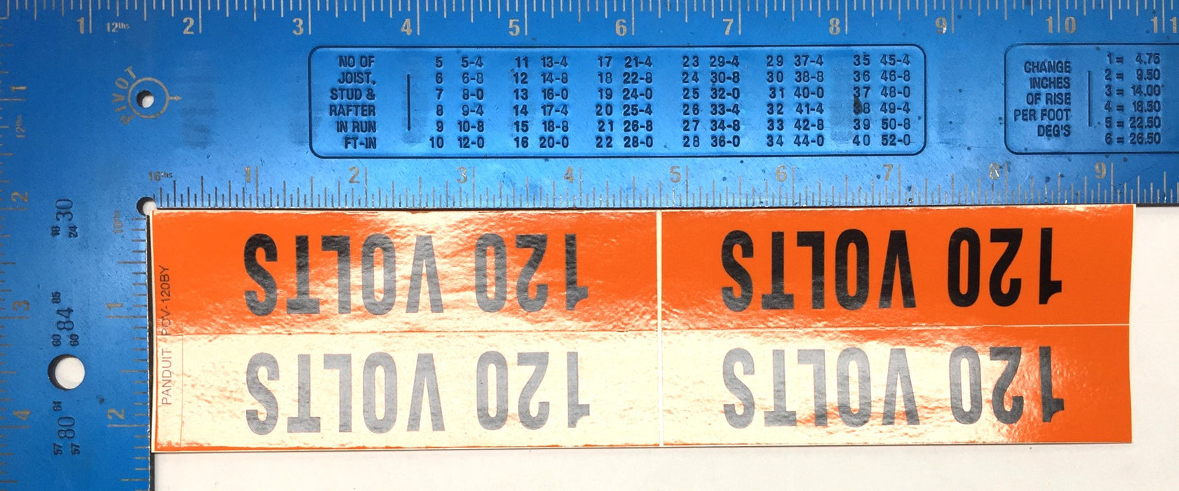 Panduit '120 VOLTS' Voltage Marker Cards PCV-120BY [Lot of 24] NOS