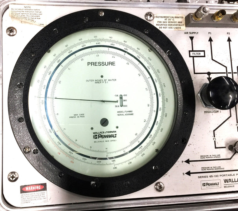 Pennwalt Wallace & Tiernan Ser. 65-120 Portable Pneumatic Calibrator FU4882 USED