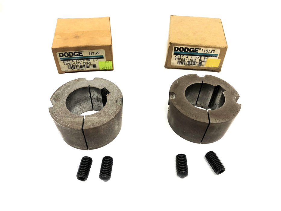Dodge KW Split Taper Bushing With Set Screws 2517X1-7/8 [Lot of 2] NOS