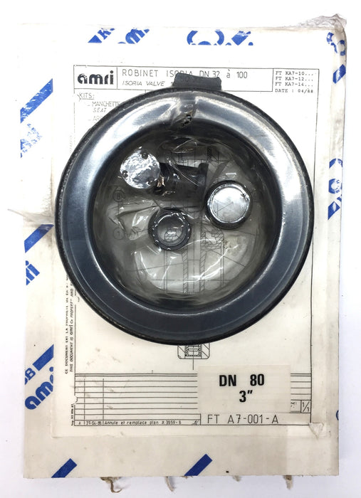 Amri 3"  DN 80 Liner Valve Kit FT A7-001-A NOS