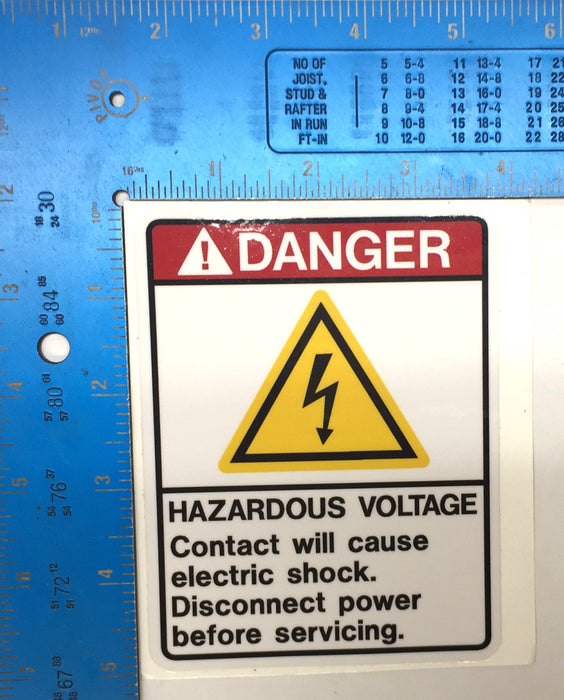 Unbranded 4" x 5" Vinyl 'DANGER Hazardous Voltage' Label Sticker [Lot of 11] NOS