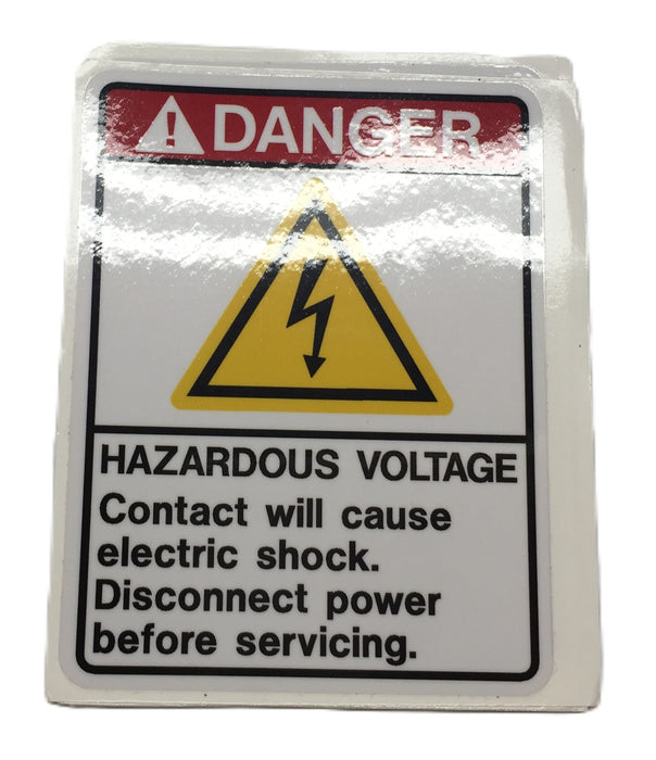 Unbranded 4" x 5" Vinyl 'DANGER Hazardous Voltage' Label Sticker [Lot of 11] NOS