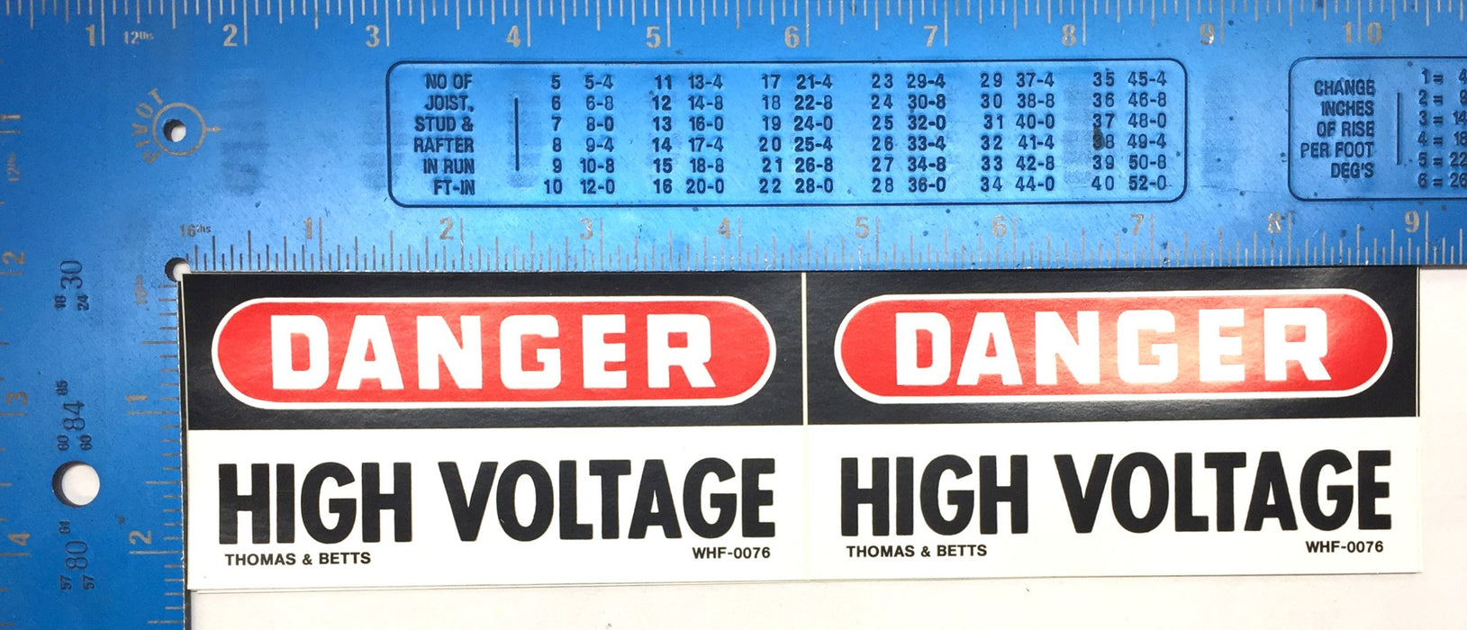 T & B 4-1/2"x 2-3/8" 'DANGER-High Voltage' Sticker WHF-0076 [Lot of 19] NOS