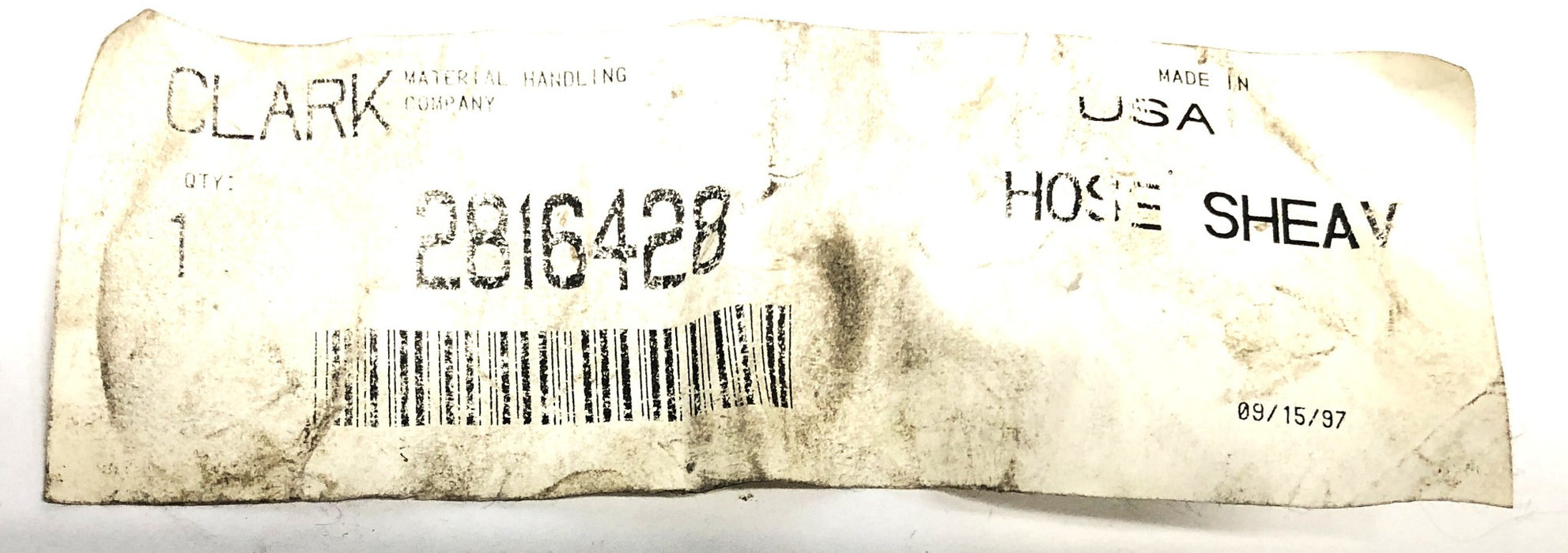 Clark Hose Sheave 2816428 NOS