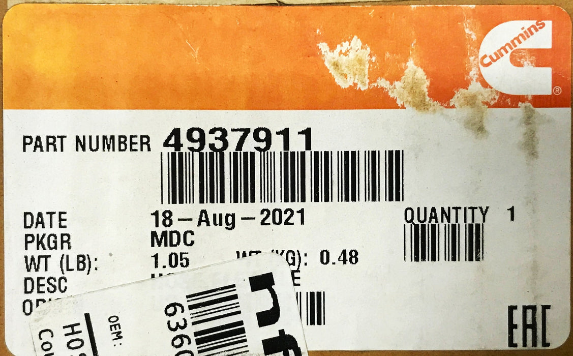 Cummins Flexible Hose 4937911 NOS