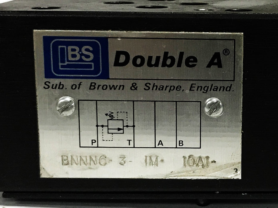 Double A Hydraulic Valve BNNNC-3-1M-10A1 NOS
