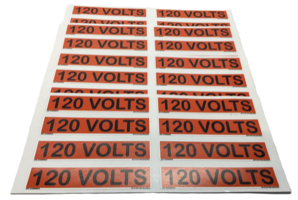 Safety Decal Unltd' .75"x3.5" Label '120 VOLTS' Sticker 761595869043 [Lot of 4]