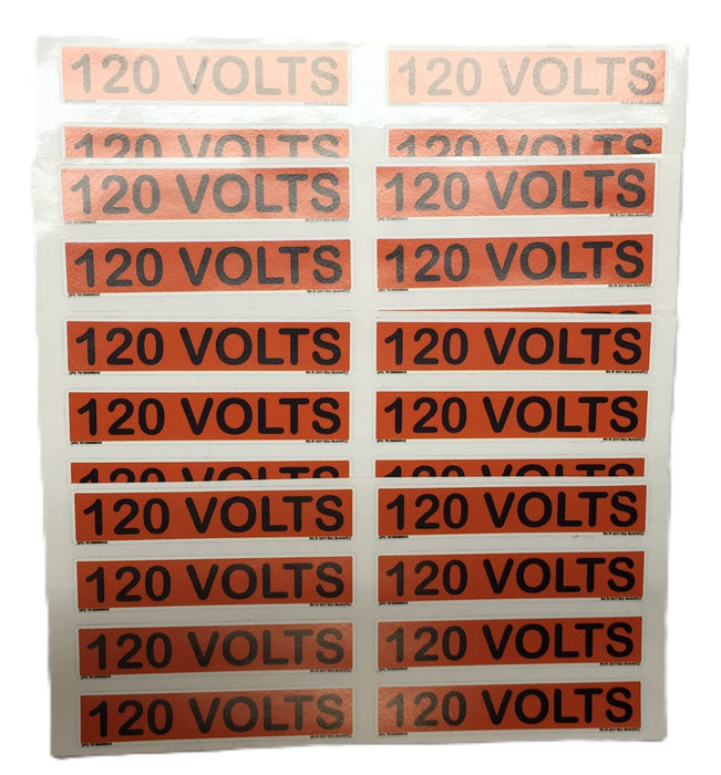 Safety Decal Unltd' .75"x3.5" Label '120 VOLTS' Sticker 761595869043 [Lot of 4]