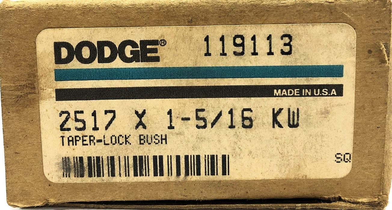Dodge KW Split Taper Bushing 2517X1-5/16 NOS