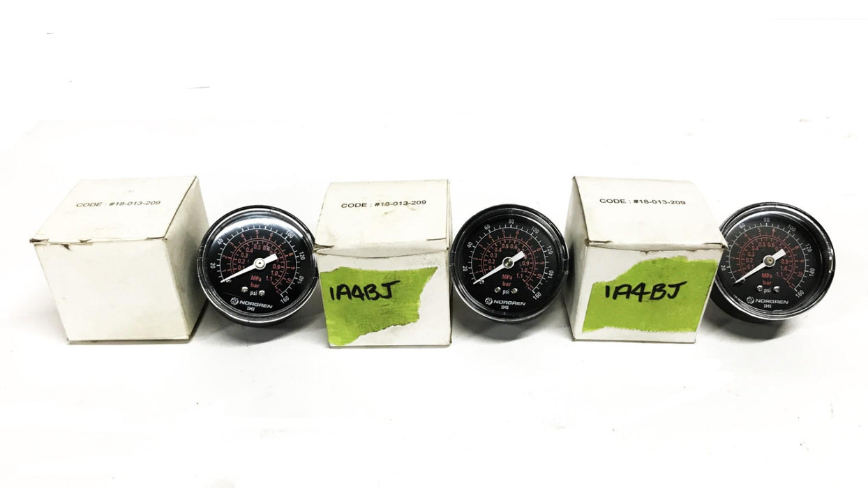 Norgren 2 inch 10-160 PSI Pressure Gauge 18-013-209 [Lot of 3] NOS