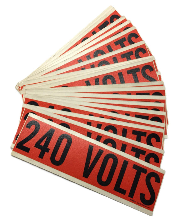 Brady 9"x2.25" Orange/Black Vinyl Cloth '240 VOLTS' Sticker 44110 [Lot of 21]NOS