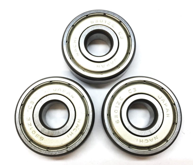 Nachi Deep Groove Sealed Ball Bearing 6301ZEC3 (6301ZZEC3) [Lot of 3] NOS
