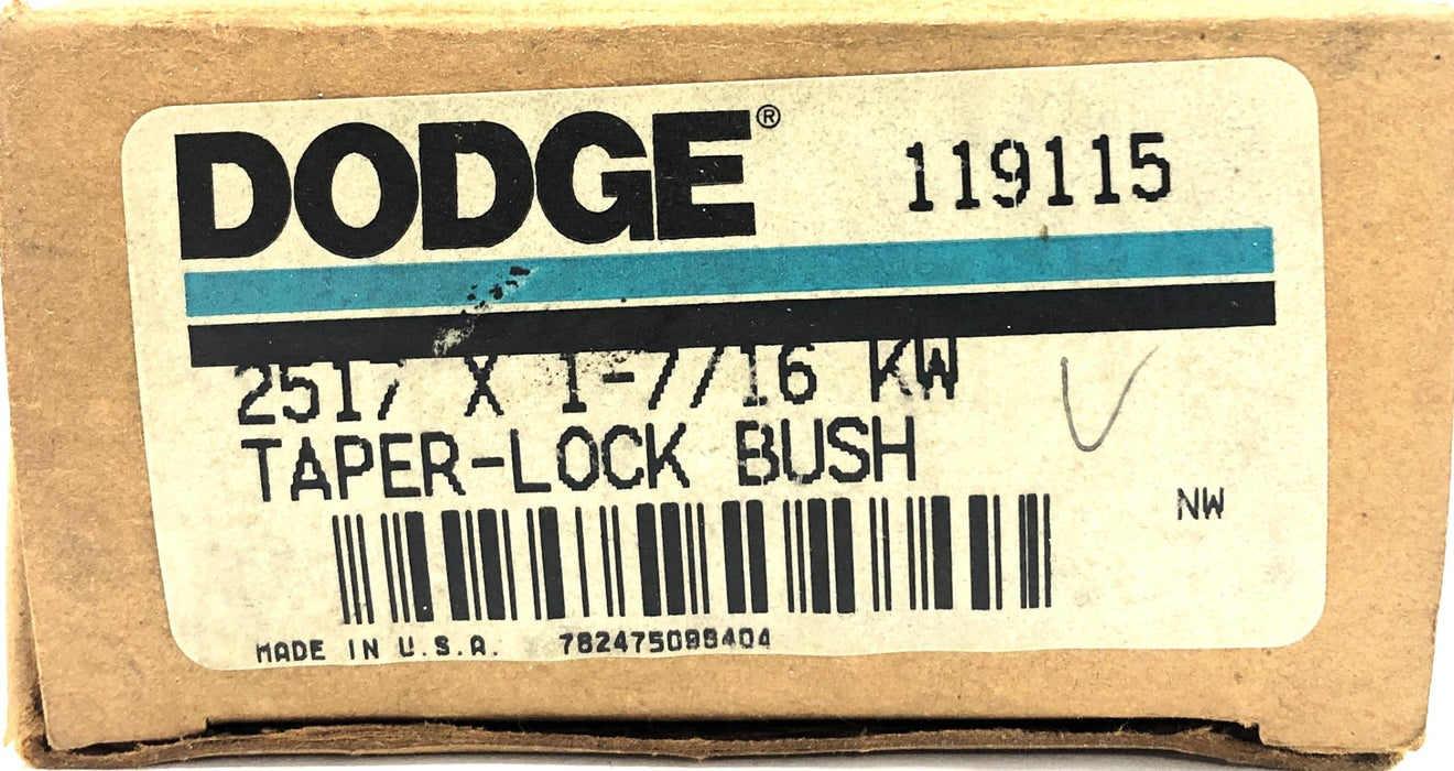 Dodge KW Split Taper Bushing With Set Screws 2517X1-7/16 [Lot of 2] NOS