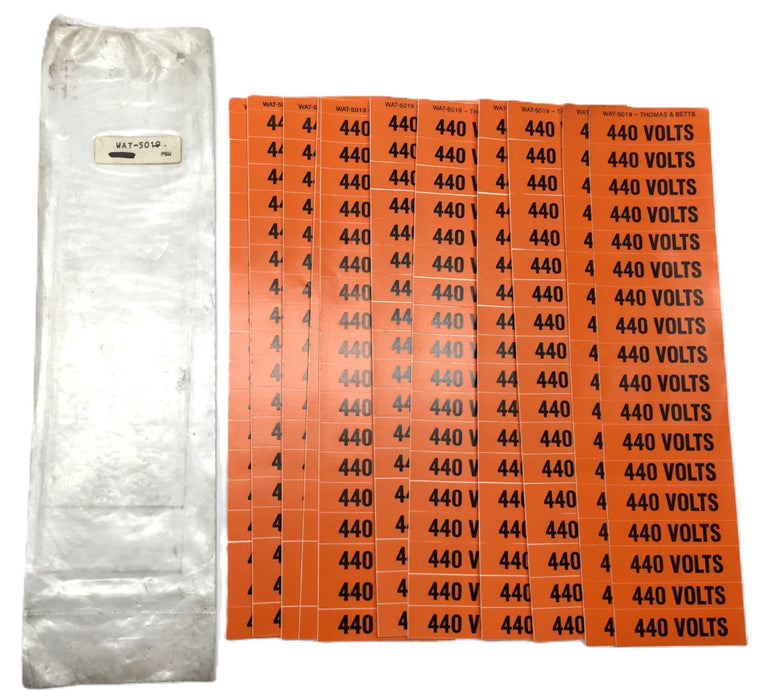 T & B 5/16" Conduit Marker Vinyl Sticker Pack (11pcs) '440 VOLTS' WAT-5019 NOS