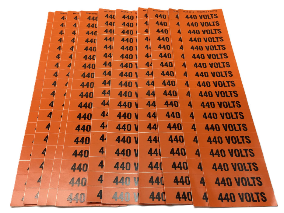 T & B 5/16" Conduit Marker Vinyl Sticker Pack (11pcs) '440 VOLTS' WAT-5019 NOS