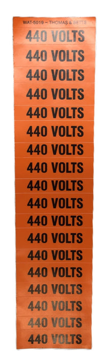 T & B 5/16" Conduit Marker Vinyl Sticker Pack (11pcs) '440 VOLTS' WAT-5019 NOS