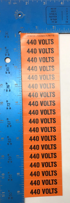 T & B 5/16" Conduit Marker Vinyl Sticker Pack (11pcs) '440 VOLTS' WAT-5019 NOS