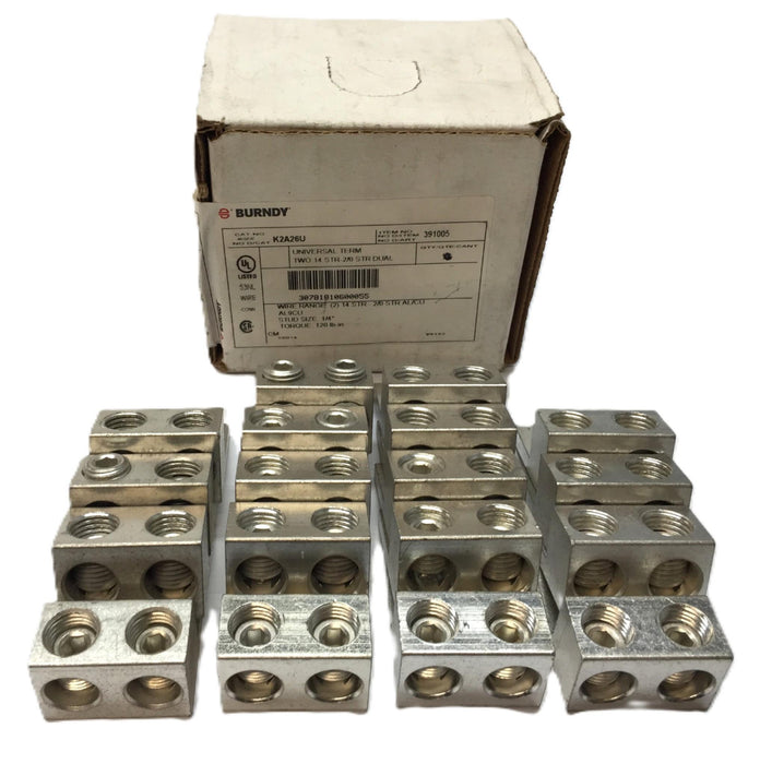 Burndy Two Conductor Aluminum Mechanical Lug 391005 (K2A26U) [Lot of 18] NOS