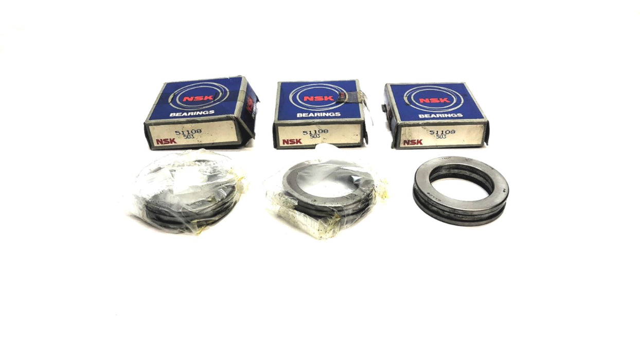 NSK Thrust Ball Bearing 51108 [Lot of 3] NOS