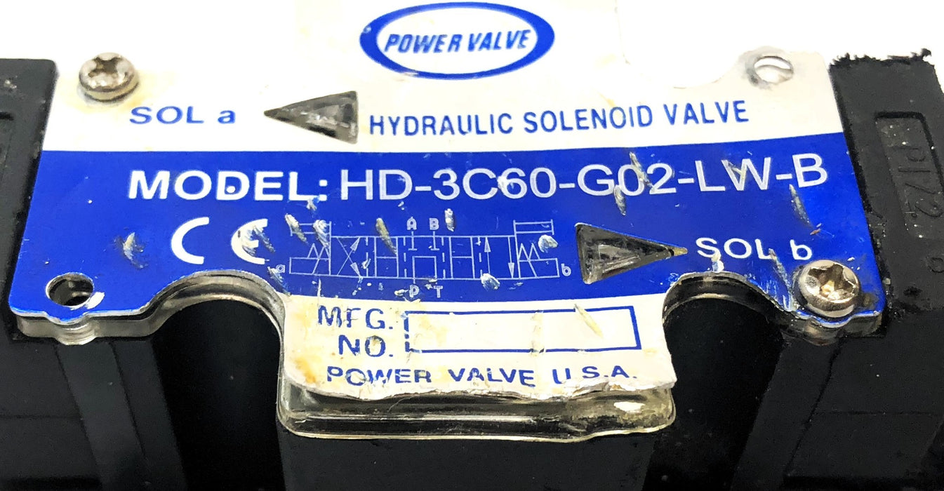 Power Valve Hydraulic Solenoid Valve HD-3C60-G02-LW-B USED