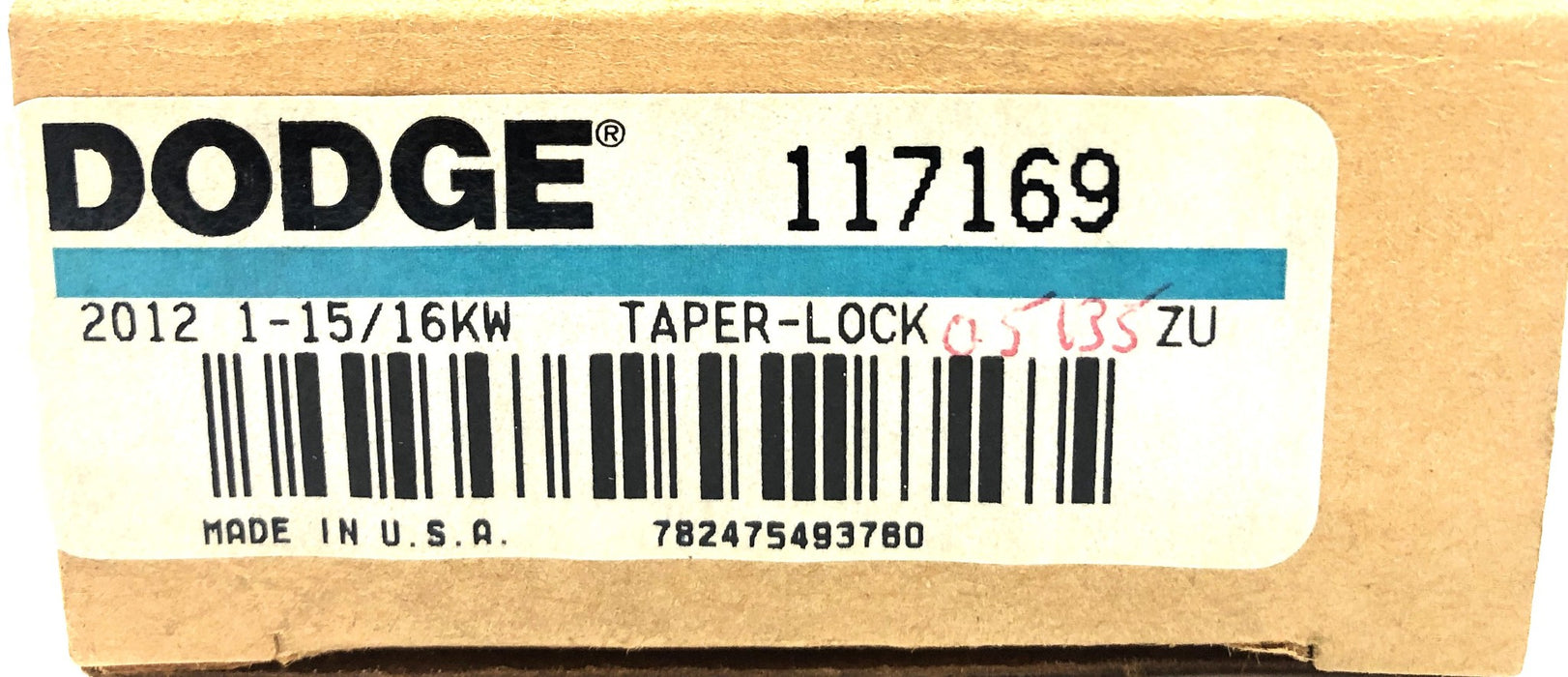 Dodge KW Taper-Lock Split Bushing 2012X1-15/16 (117169) [Lot of 3] NOS