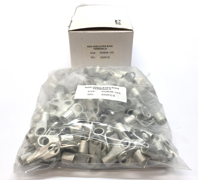 Unbranded Non-Insulated Ring Terminal Pack RNB38-10S(200pcs)(RING-2-3/8-NINS)NOS