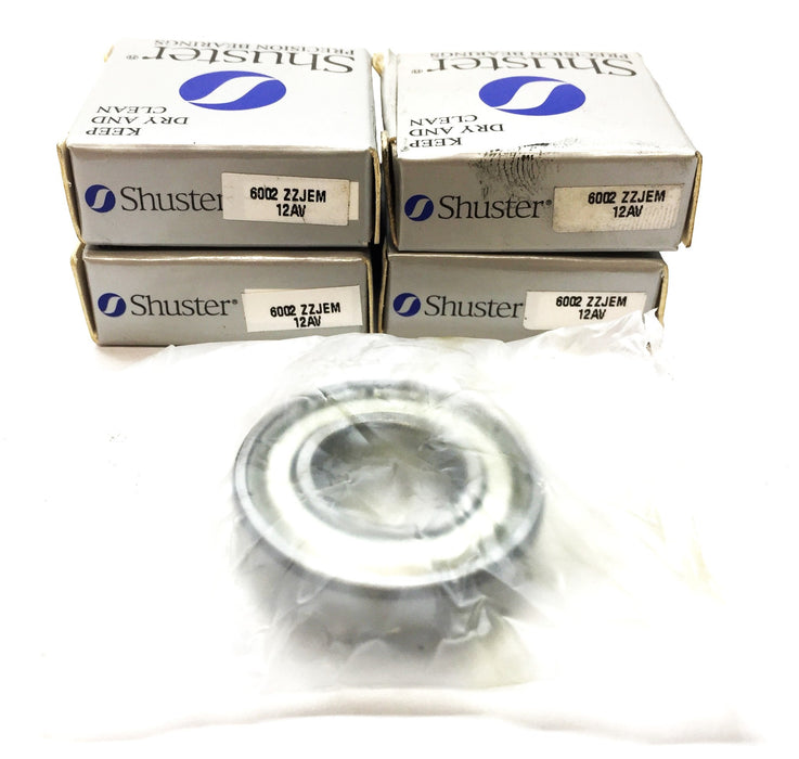 Shuster Single Row Ball Bearing 6002ZZJEM [Lot of 4] NOS