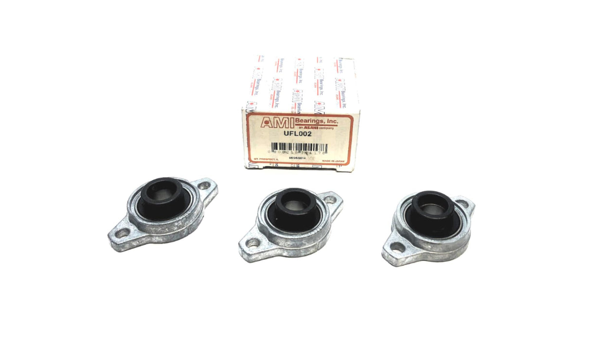 AMI 2-Bolt Flanged Ball Bearing UFL002 [Lot of 3] NOS