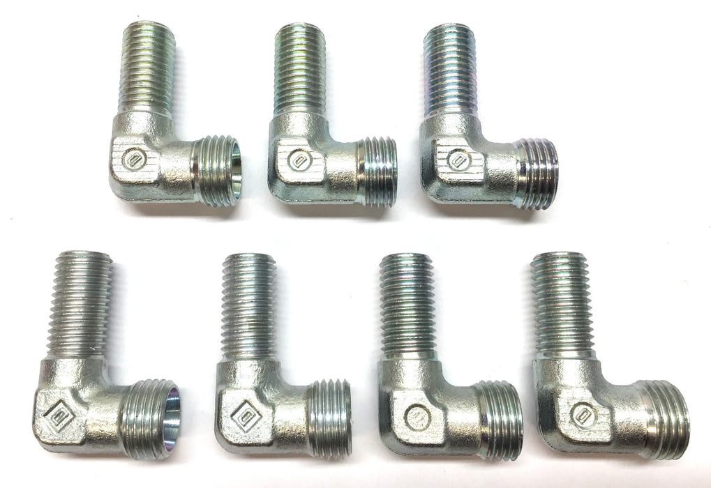 Wira Steel 90-Degree 1/2"-20 Male x M16-1.5 Male Threaded Elbow Fitting NOS