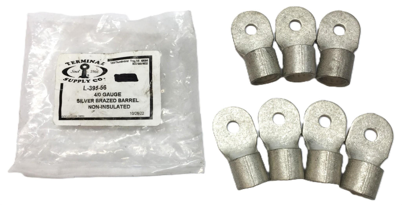 Terminal Supply 4/0 Ga. Silver Brazed Non-Insulated Barrel L-395-56 [Lot of 7]
