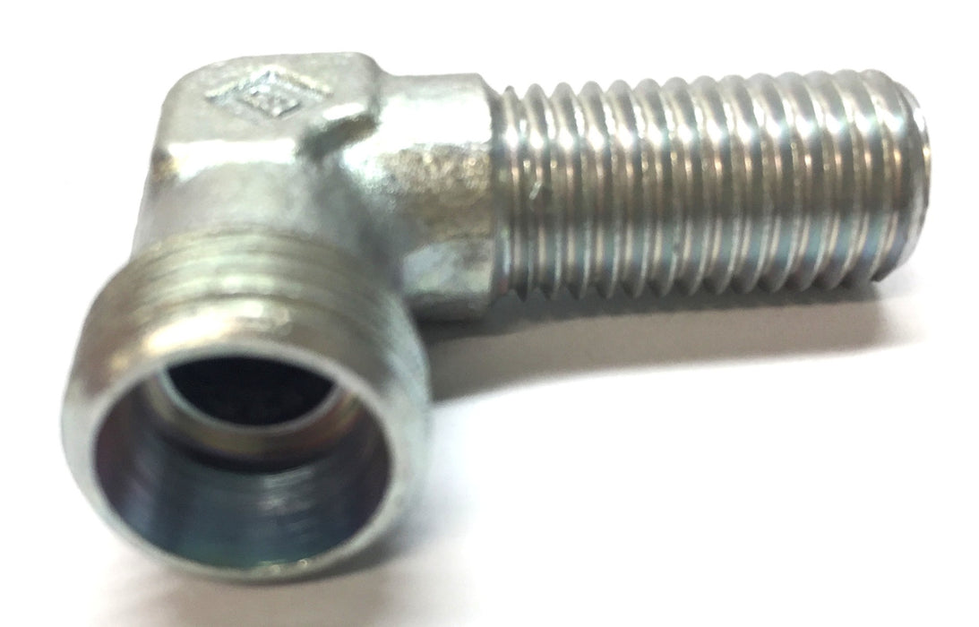 Wira Steel 90-Degree 1/2"-20 Male x M16-1.5 Male Threaded Elbow Fitting NOS
